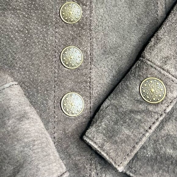 FIVE Diamonds Women Leather Jacket with Snap Buttons Front Brown Size M - Picture 8 of 11